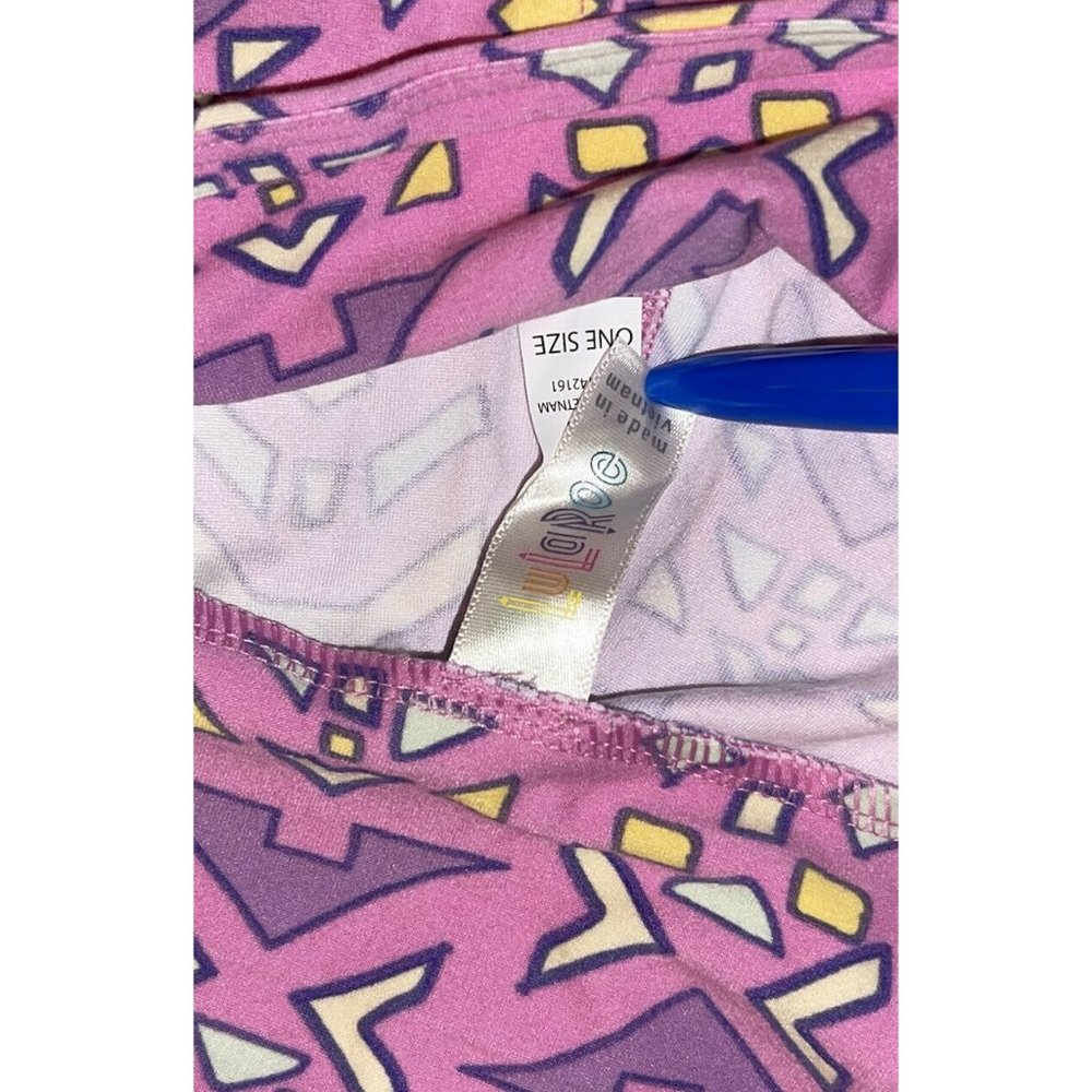 LuLaRoe Women Leggings OS One Size Geo Print Multicolor Buttery Soft Stretch NEW - Picture 6 of 7